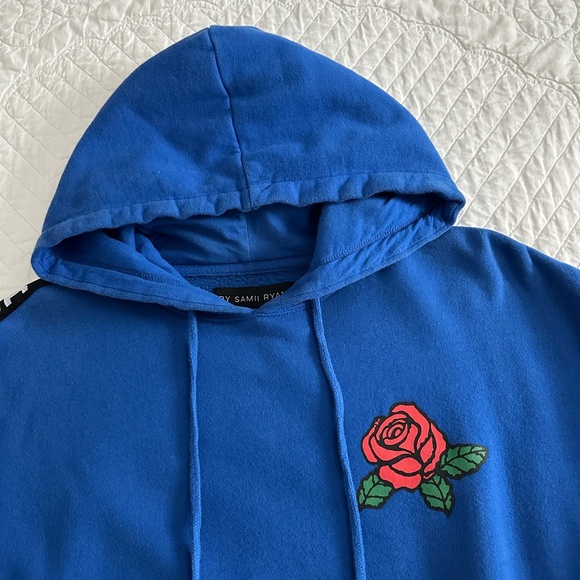 BSR By Samii Ryan Know Ya Worth Hoodie Sweatshirt Pullover Medium Royal Blue - Picture 5 of 11